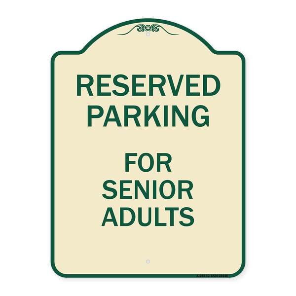 Reserved Parking for Senior Adults Heavy-Gauge Aluminum Architectural Sign, 24" x 18", TG-1824-23148